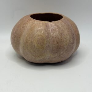 Vintage Ribbed Globular Stone Vessel